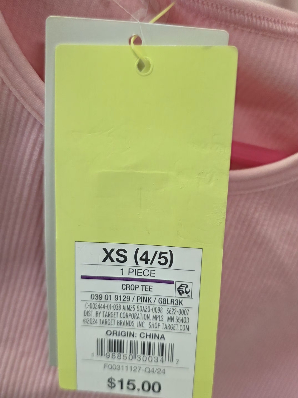 Target Pink Ribbed Short-Sleeve Tee - Picture 3 of 6